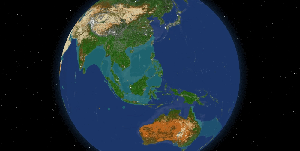 Minecraft earth map rendered as a globe